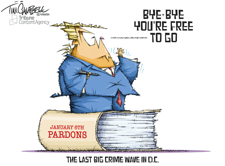 Title:  The Last Big Crime Wave in D. C.  Image:  Donald Trump stands on a folder titled 