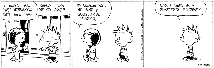 Calvin and Hobbes by Bill Watterson on Mon, 26 May 2025