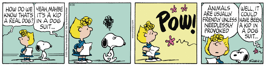 Peanuts by Charles Schulz on Wed, 30 Apr 2025