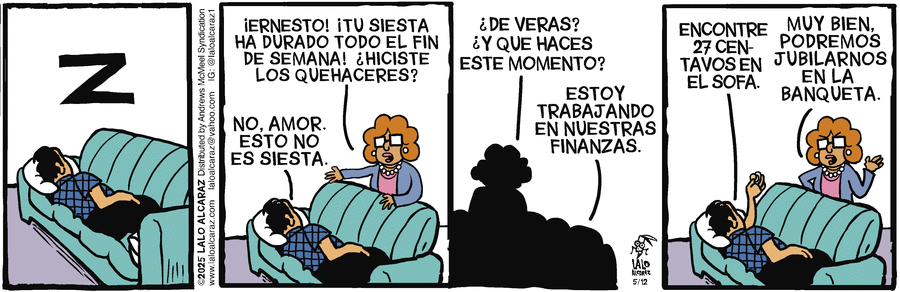 La Cucaracha en Español by Lalo Alcaraz on Mon, 12 May 2025