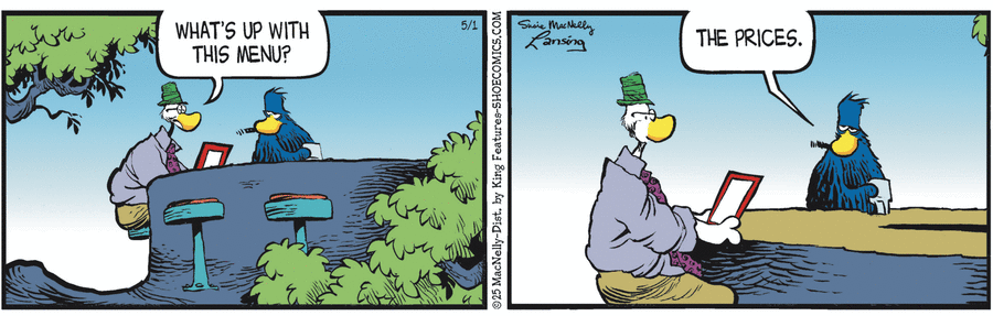 Shoe by Gary Brookins and Susie MacNelly on Thu, 01 May 2025