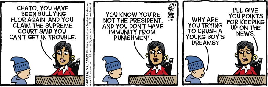 La Cucaracha by Lalo Alcaraz on Thu, 24 Apr 2025