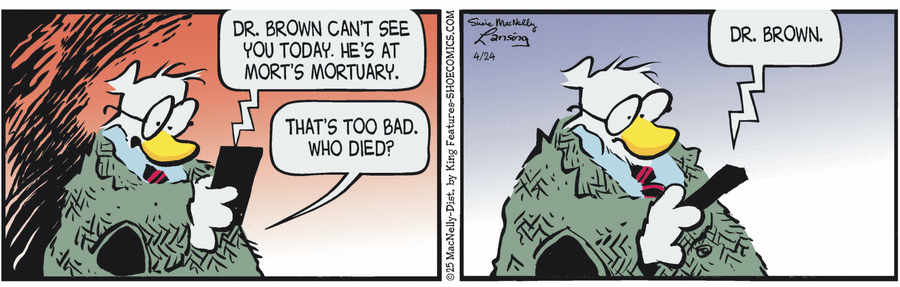 Shoe by Gary Brookins and Susie MacNelly on Thu, 24 Apr 2025