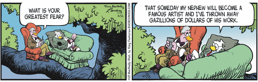 Shoe by Gary Brookins and Susie MacNelly on Mon, 21 Apr 2025