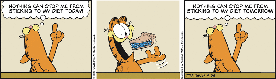 Garfield by Jim Davis on Mon, 26 May 2025