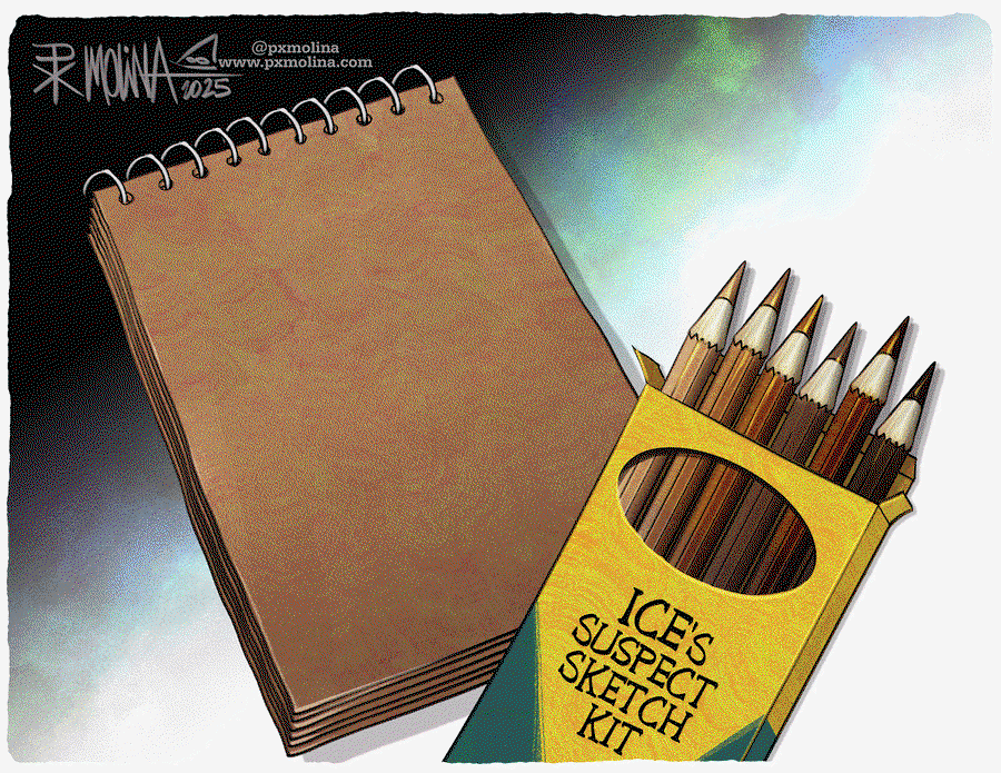 Pad of brown paper accompanied by a box of brown crayons labeled 