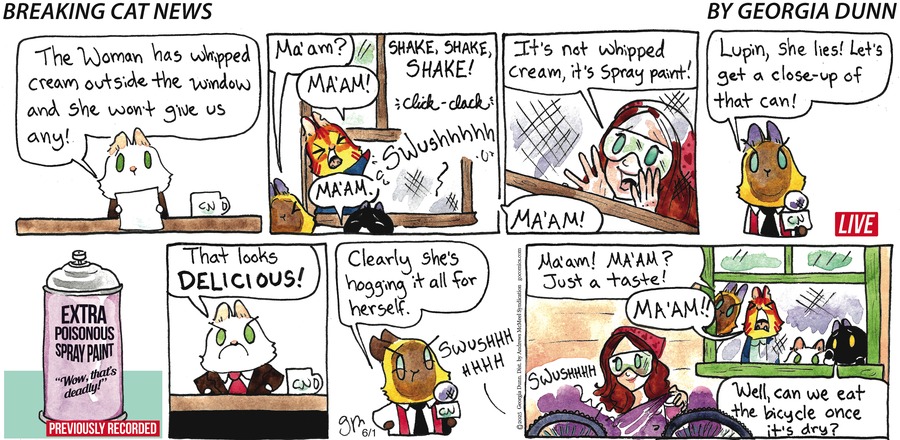 Breaking Cat News by Georgia Dunn on Sun, 01 Jun 2025