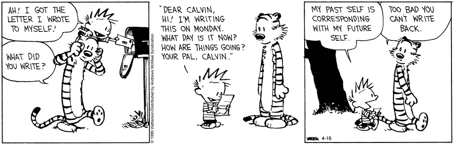 Calvin and Hobbes by Bill Watterson on Wed, 16 Apr 2025