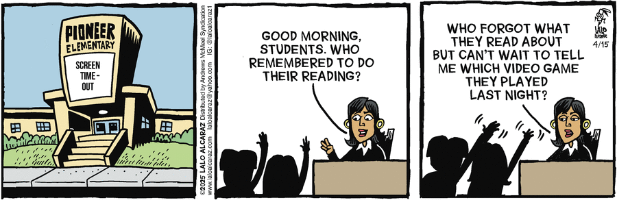 La Cucaracha by Lalo Alcaraz on Tue, 15 Apr 2025