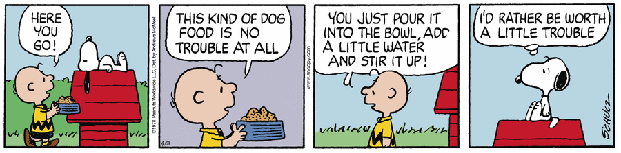 Peanuts by Charles Schulz on Wed, 09 Apr 2025