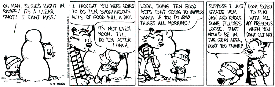 Calvin and Hobbes by Bill Watterson for December 19, 1992