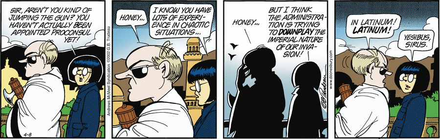 Doonesbury by Garry Trudeau on Tue, 08 Apr 2025