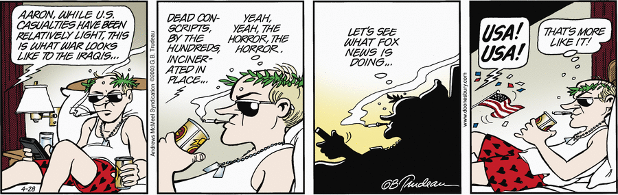 Doonesbury by Garry Trudeau on Mon, 28 Apr 2025