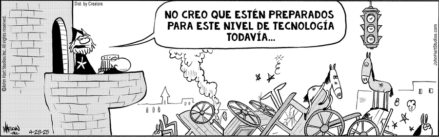 Wizard of Id en Español by Parker and Hart on Mon, 28 Apr 2025