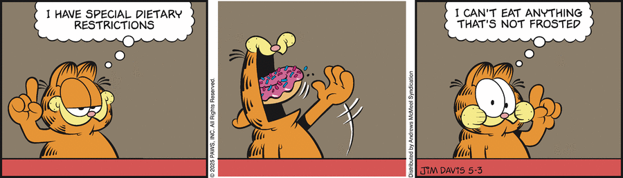 Garfield by Jim Davis on Sat, 03 May 2025