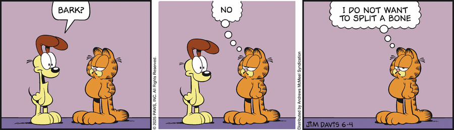 Garfield by Jim Davis on Wed, 04 Jun 2025