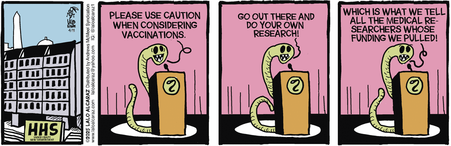 La Cucaracha by Lalo Alcaraz on Fri, 11 Apr 2025