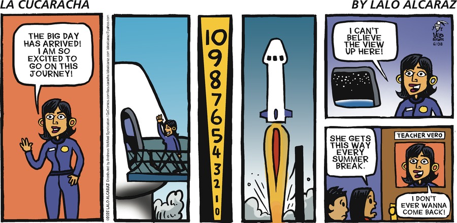 La Cucaracha by Lalo Alcaraz on Sun, 08 Jun 2025