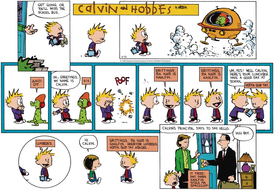 Calvin and Hobbes by Bill Watterson on Sun, 13 Apr 2025