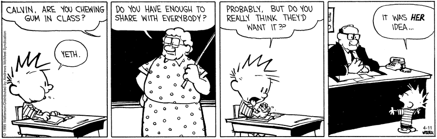 Calvin and Hobbes by Bill Watterson on Fri, 11 Apr 2025