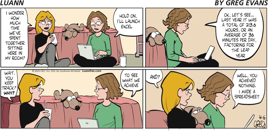 Luann by Greg Evans and Karen Evans on Sun, 06 Apr 2025
