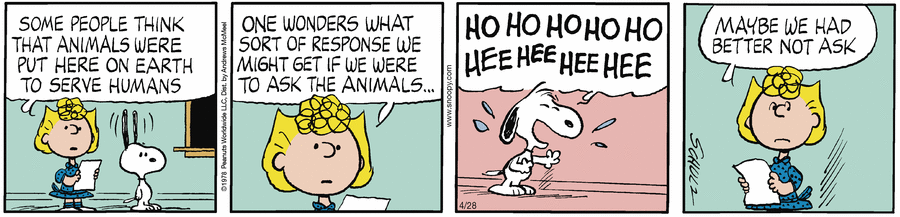 Peanuts by Charles Schulz on Mon, 28 Apr 2025