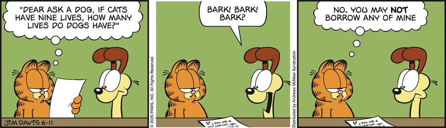 Garfield by Jim Davis on Wed, 11 Jun 2025