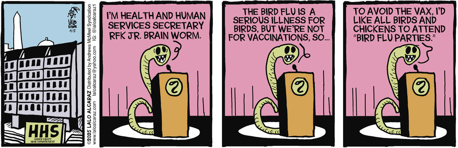 La Cucaracha by Lalo Alcaraz on Sat, 05 Apr 2025
