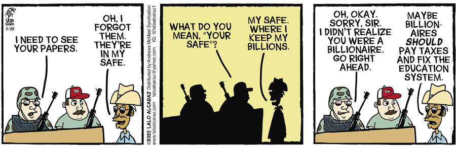 La Cucaracha by Lalo Alcaraz on Fri, 02 May 2025