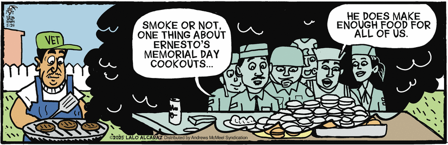 La Cucaracha by Lalo Alcaraz on Mon, 26 May 2025