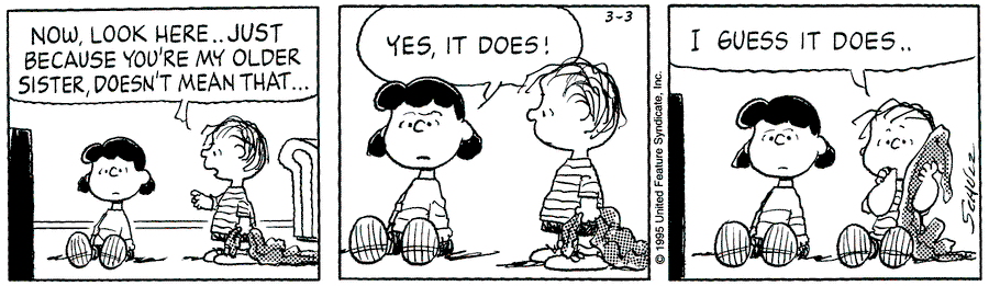 Peanuts by Charles Schulz for March 3, 1995 | GoComics