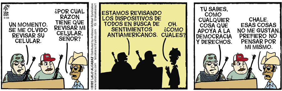La Cucaracha en Español by Lalo Alcaraz on Sat, 03 May 2025