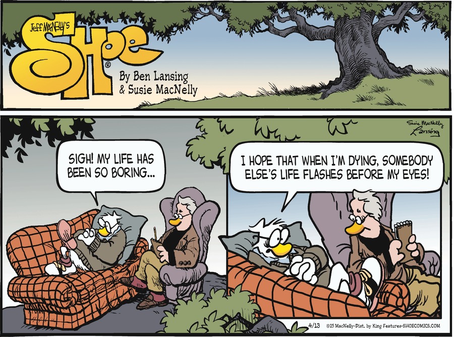 Shoe by Gary Brookins and Susie MacNelly on Sun, 13 Apr 2025