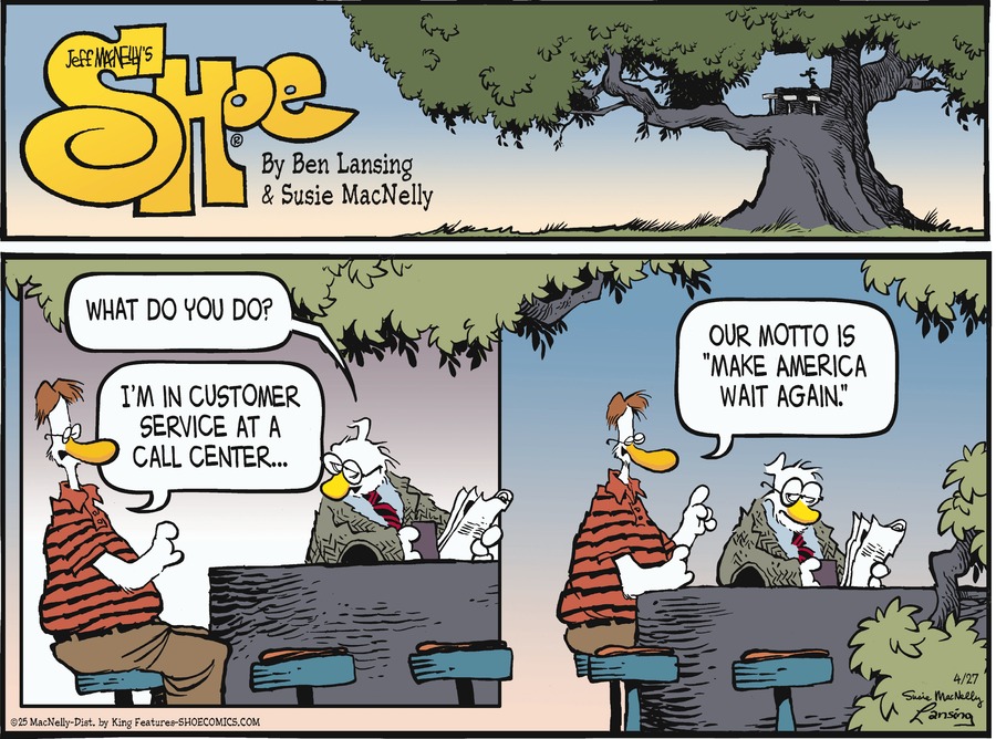 Shoe by Gary Brookins and Susie MacNelly on Sun, 27 Apr 2025