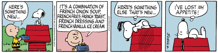 Peanuts by Charles Schulz on Sat, 12 Apr 2025