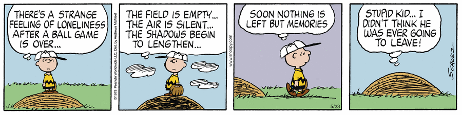 Peanuts by Charles Schulz on Fri, 23 May 2025