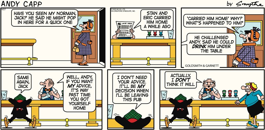 Andy Capp by Reg Smythe on Sun, 27 Apr 2025