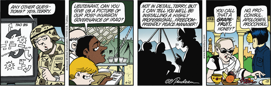 Doonesbury by Garry Trudeau on Sat, 12 Apr 2025