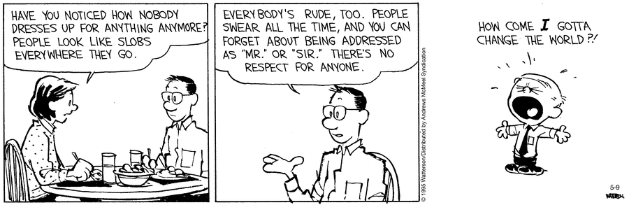 Calvin and Hobbes by Bill Watterson on Fri, 09 May 2025
